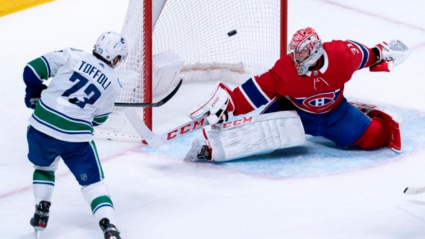 Tyler Toffoli scores past Carey Price