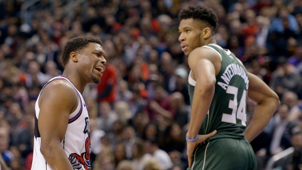 Kyle Lowry and Giannis Antetokounmpo