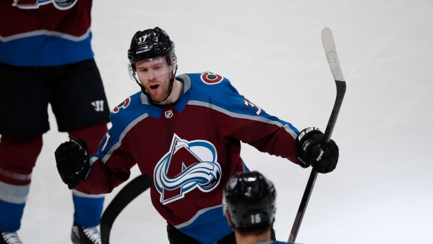 Colorado Avalanche celebrate, The Canadian Press Colorado Avalanche celebrate