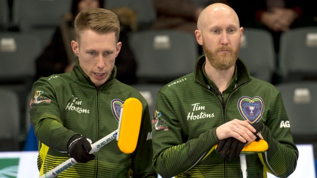 Team Northern Ontario's Marc Kennedy and Brad Jacobs