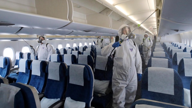 COVID-19 precautions on plane