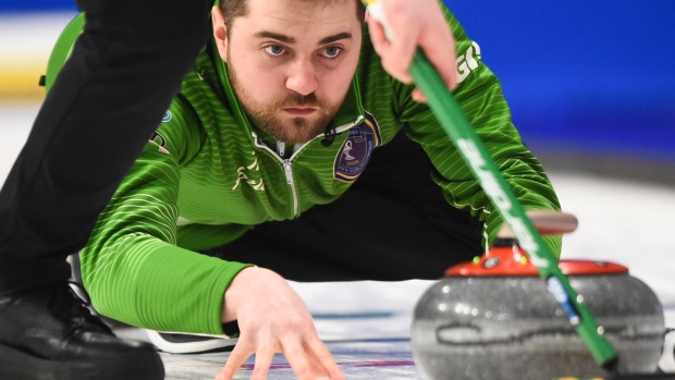 Team Saskatchewan skip Matt Dunstone , The Canadian Press Team Saskatchewan skip Matt Dunstone