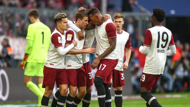 Bayern Munich celebrates win over FC Augsburg