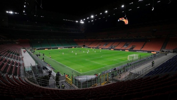 Empty soccer stadium Empty soccer stadium