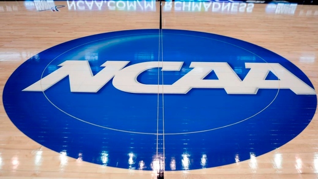 NCAA basketball court, The Canadian Press NCAA basketball court
