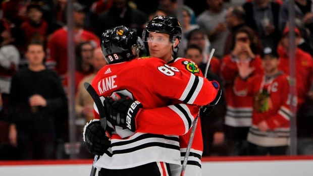 Chicago Blackhawks celebrate, The Canadian Press Chicago Blackhawks celebrate