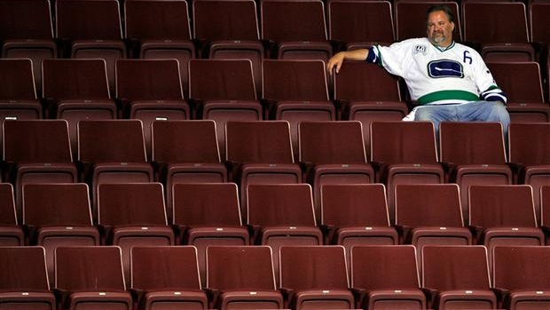 Canucks fan empty arena Canucks fan empty arena