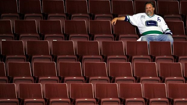 Canucks fan empty arena