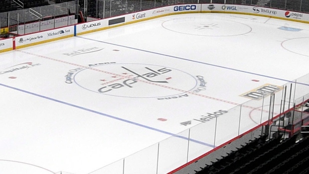 The Capital One Arena, home of the Washington Capitals, sits empty on Thursday., The Canadian Press The Capital One Arena, home of the Washington Capitals, sits empty on Thursday.