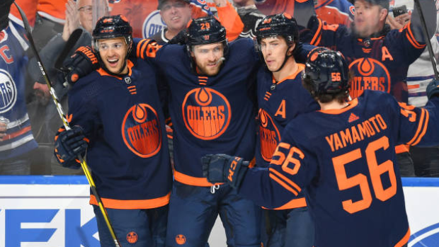 Edmonton Oilers celebrate, Getty Images Edmonton Oilers celebrate