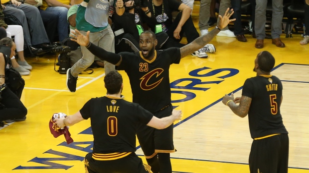 Cleveland Cavaliers celebrate, Getty Images Cleveland Cavaliers celebrate