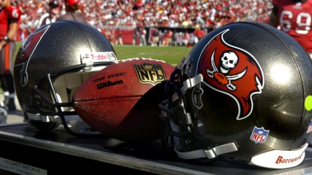 Tampa Bay Buccaneers helmets, Getty Images Tampa Bay Buccaneers helmets