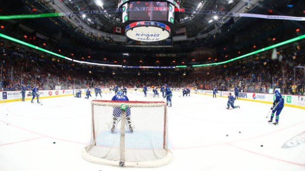 Vancouver Canucks warmup, Getty Images Vancouver Canucks warmup