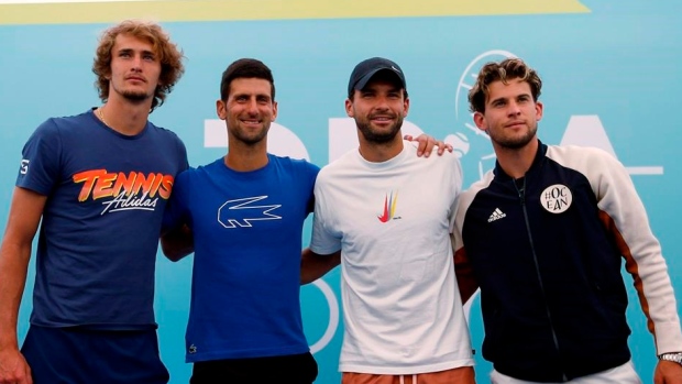 Zverev, Djokovic, Dimitrov and Thiem, 