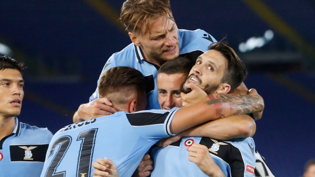 Lazio celebrates, The Canadian Press Lazio celebrates