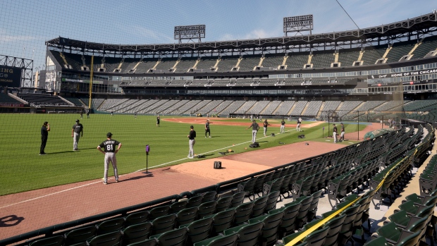Chicago White Sox practice, The Canadian Press Chicago White Sox practice