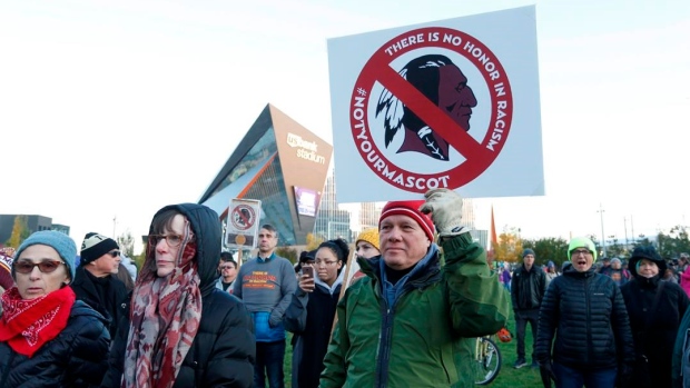 Washington logo protest