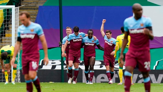 West Ham United celebrates, The Canadian Press West Ham United celebrates
