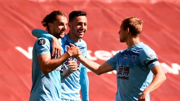 Burnley celebrates, The Canadian Press Burnley celebrates