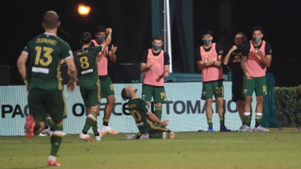 Portland Timbers celebrate, Mike Ehrmann/Getty Images Portland Timbers celebrate