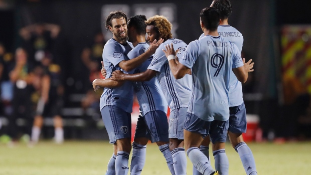 Graham Zusi, Sporting Kansas City celebrate