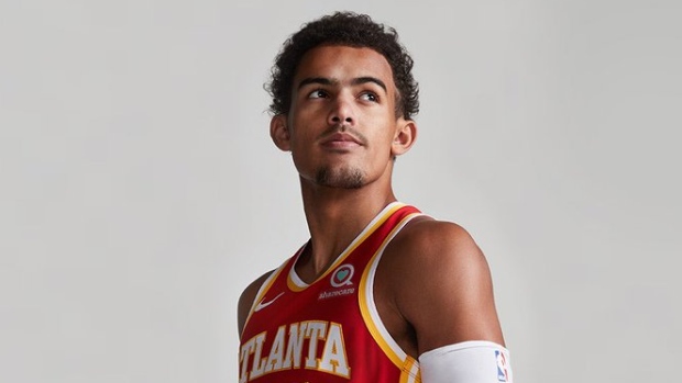 trae young red jersey