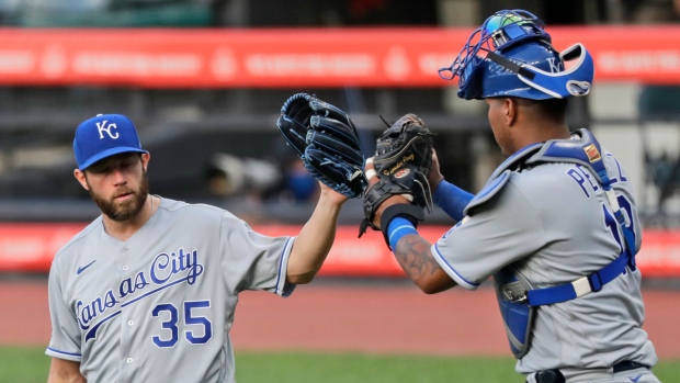 Greg Holland and Salvador Perez