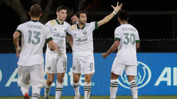 Portland Timbers Diego Valeri celebrates, The Canadian Press Portland Timbers Diego Valeri celebrates