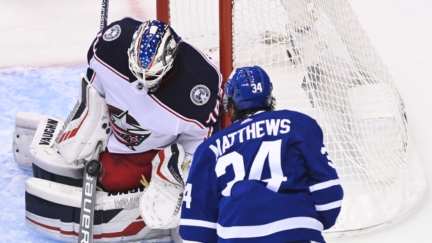Joonas Korpisalo Auston Matthews, The Canadian Press Joonas Korpisalo Auston Matthews