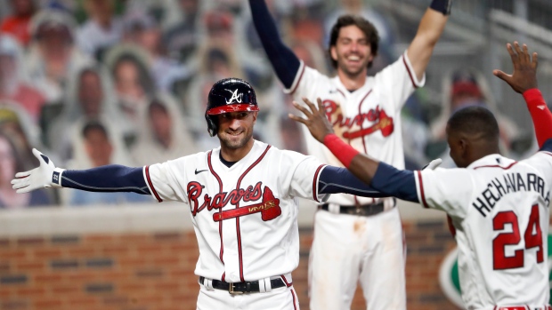 Atlanta Braves celebrate, The Canadian Press Atlanta Braves celebrate