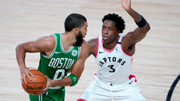 Jayson Tatum OG Anunoby, The Canadian Press Jayson Tatum OG Anunoby