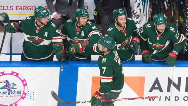 Minnesota Wild celebrate, The Canadian Press Minnesota Wild celebrate