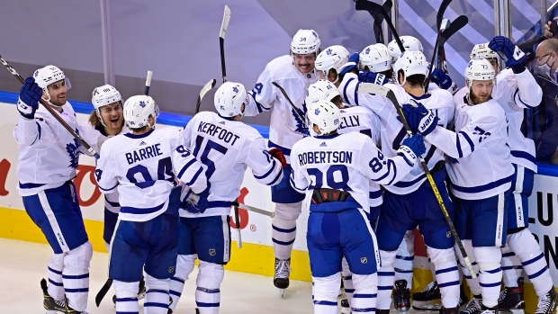 Toronto Maple Leafs celebrate, The Canadian Press Toronto Maple Leafs celebrate