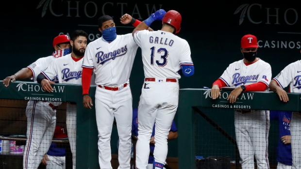 Texas Rangers celebrate, The Canadian Press Texas Rangers celebrate