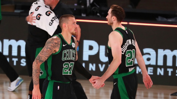 Boston Celtics celebrate, The Canadian Press Boston Celtics celebrate