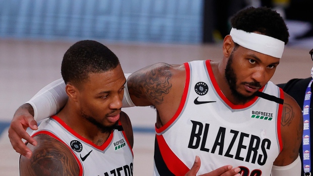 Carmelo Anthony Damian Lillard, The Canadian Press Carmelo Anthony Damian Lillard