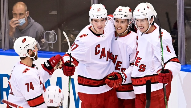 Carolina Hurricanes celebrate, The Canadian Press Carolina Hurricanes celebrate