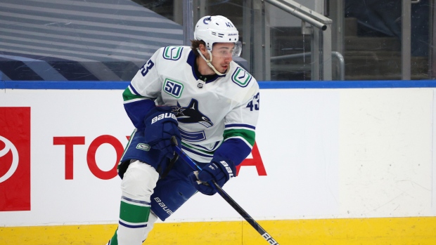 Quinn Hughes Canucks, Dave Sandford/NHLI via Getty Images Quinn Hughes Canucks