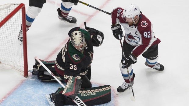 Gabriel Landeskog and Darcy Kuemper