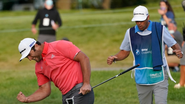 Jon Rahm Celebrates , The Canadian Press Jon Rahm Celebrates