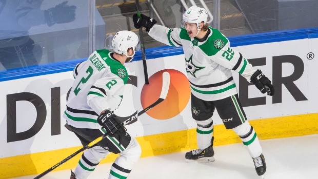 Jamie Oleksiak and Joel Kiviranta