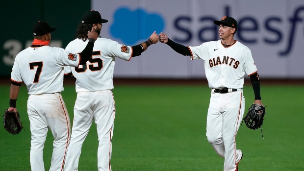 San Francisco Giants celebrate, The Canadian Press San Francisco Giants celebrate