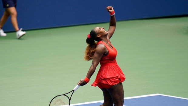 Serena Williams celebrates