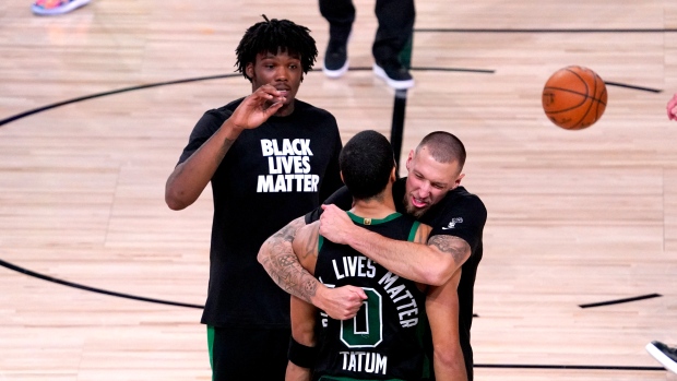 Boston Celtics celebrate, The Canadian Press Boston Celtics celebrate