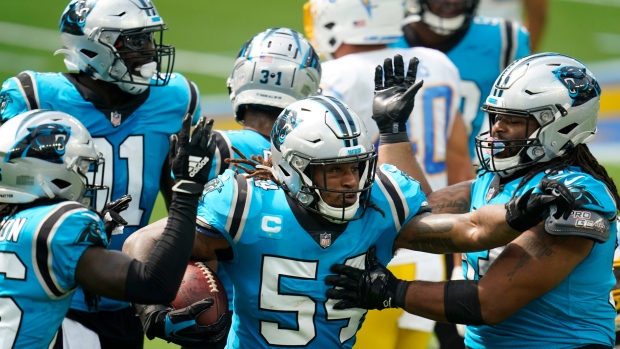 Shaq Thompson and Panthers Celebrate 