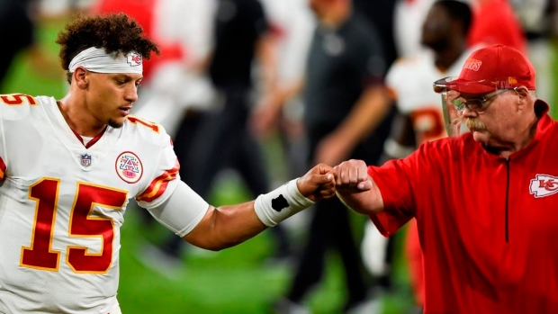 Patrick Mahomes and Andy Reid 