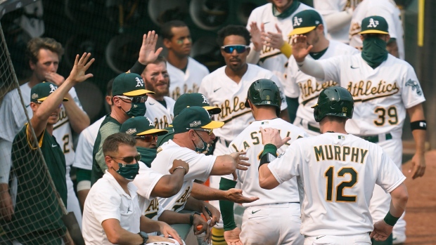 Oakland Athletics celebrate