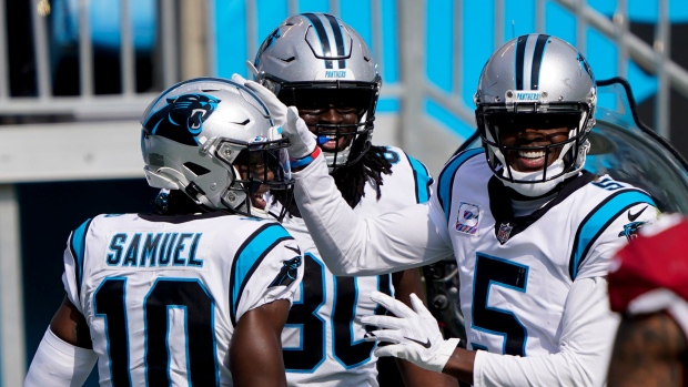 Carolina Panthers celebrate, The Canadian Press Carolina Panthers celebrate