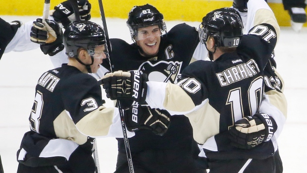 Penguins celebrate, The Canadian Press Penguins celebrate