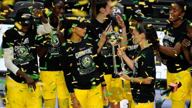 Seattle Storm celebrate championship, The Canadian Press Seattle Storm celebrate championship